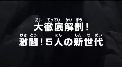 Anime: One Piece: ¡Anatomía completa! ¡Un duro combate! Los cinco de la Nueva Generación