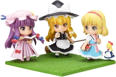 Touhou Niji Sousaku Doujin Anime: Musou Kakyou - Figuren: Patchouli Knowledge, Marisa Kirisame, Alice Margatroid (Nendoroids)